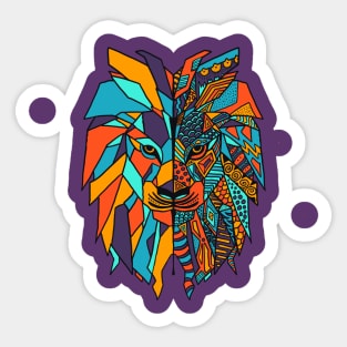 Abstract Lion Sticker